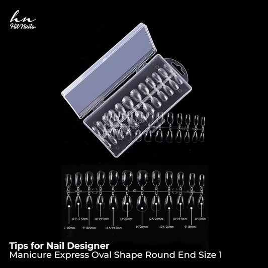 Tips for Nail Designer - Manicure Express Oval Shape Round End Size 1 - 240un